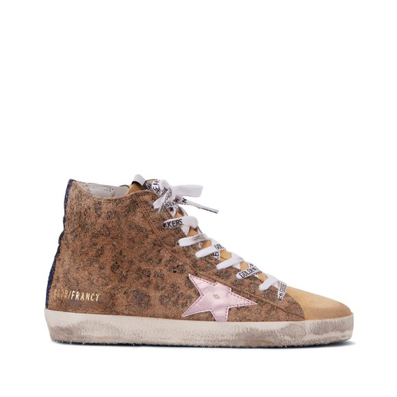 NIB Golden Goose Francy Leopard Suede Sneaker, 38 - Picture 2 of 4